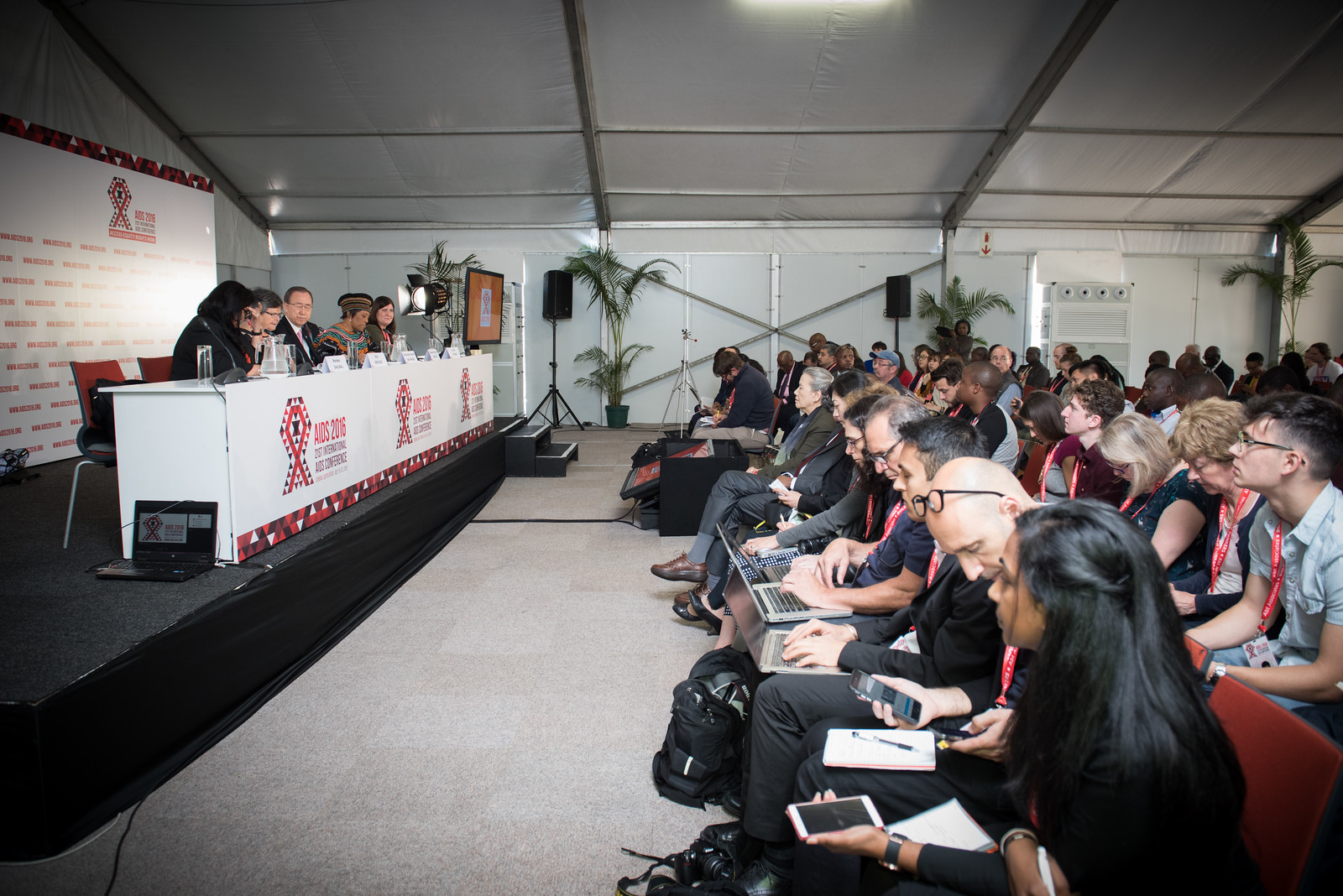 21st International AIDS Conference (AIDS 2016), Durban, South Africa. Photo shows: UNDP Press Conference. Photo©International AIDS Society/Marcus Rose