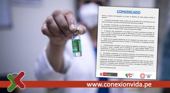 Sarampión en Perú Minsa confirma que 34 casos están en investigación